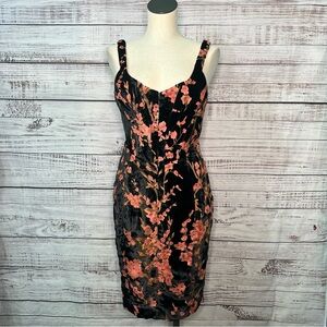 House of CB Black and Pink Floral Mini Dress